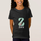 Groen Wit Stippen Meisje Custom Zwart TSHIRT (Voorkant)