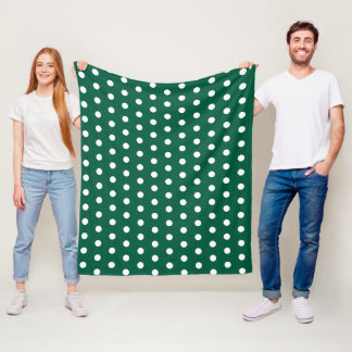GROEN WIT STIPPENPATROON AANGEPAST STIJLVOOL EENVO FLEECE DEKEN
