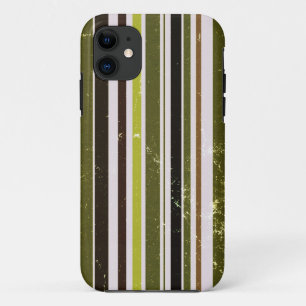 groen, wit Stripes patroon iPhone 11 Hoesje