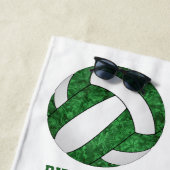 Groen Wit Team Kleuren Geschenken Girly Volleyball Strandlaken (In situ)