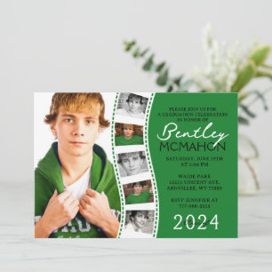 Groen & Wit Unieke Filmstrip 6 Foto Afstuderen Kaart