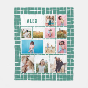 Groen wit van het net 12 foto moderne minimale abs fleece deken