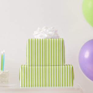 Groen wit verticaal patroon strepen cadeaupapier
