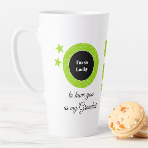 Groen wit zo gelukkig Grandad met foto Latte Mok