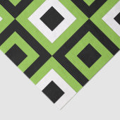 Groen Wit Zwart Vierkantjes Geometrisch Tissuepapier (Detail)