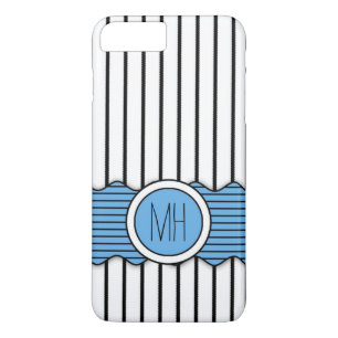 Groen Wit Zwarte Pinstripes Patroon iPhone 8 Plus / 7 Plus Hoesje