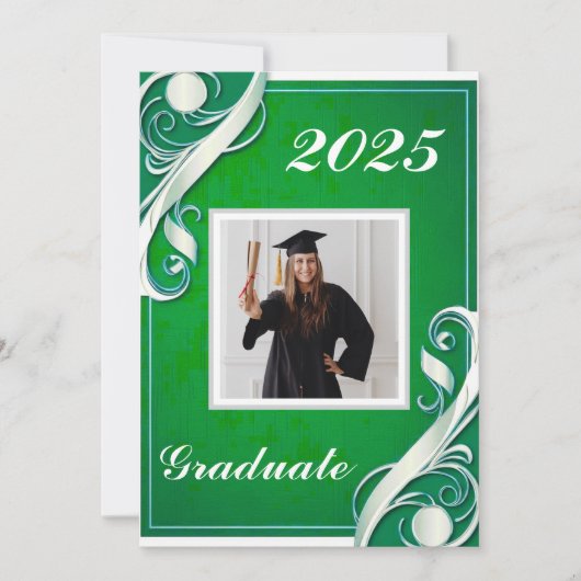 Groen Witte Afstuderen Kaart (Voorkant)
