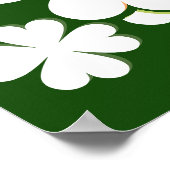 Groen & Witte Blad Lieveheersbeestje Glimlacht is  Poster (Hoek)