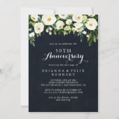 Groen Witte Bloem 50ste Huwelijksjubileum Kaart (Voorkant)