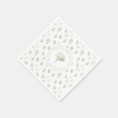 Groen witte bloem bloeit bruiloft papieren servett servet (Hoek)