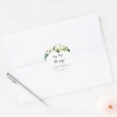 Groen-witte bloemensip sip hooray bruiloftsborrel ronde sticker (Envelop)