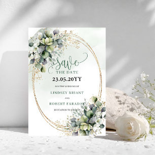 Groen Witte Botanische Waterverf Save The Date