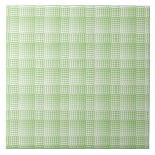 Groen Witte Checker Abstract Patroon Tegeltje