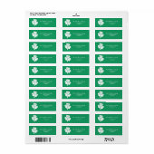 Groen & Witte Gelukkige St. Patrick's Dag Klavertj Etiket (Full Sheet)