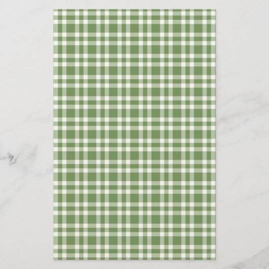 Groen Witte Geruite Patroon Briefpapier (Voorkant)