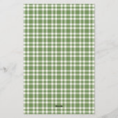 Groen Witte Geruite Patroon Briefpapier (Achterkant)