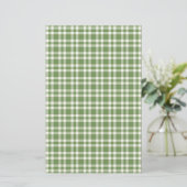 Groen Witte Geruite Patroon Briefpapier (Staand voorkant)