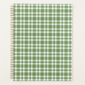 Groen Witte Geruite Patroon Planner (Voorkant)