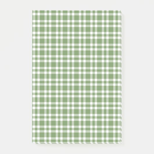 Groen Witte Geruite Patroon Post-it® Notes (Voorkant)