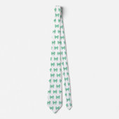 Groen-witte gingham boog patroon stropdas (Voorkant)
