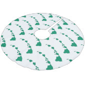 Groen witte hawaii-eilanden patroonroos kerstboom rok (Gekanteld)