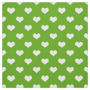 Groen Witte Lieve Harten Ontwerp Stof
