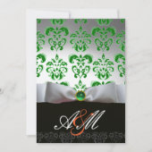 GROEN WITTE LINT & ZWARTE DAMAST MONOGRAM Goud Kaart (Voorkant)