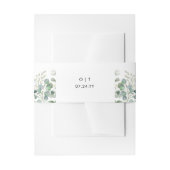 groen | Witte Monogram bruiloft Uitnodigingen Wikkel (Voorkant Voorbeeld)