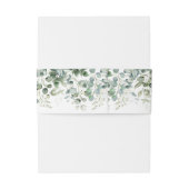 groen | Witte Monogram bruiloft Uitnodigingen Wikkel (Achterkant Voorbeeld)