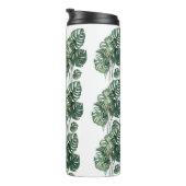Groen-witte Monstera Tumbler Thermosbeker (Geroteerd rechts)