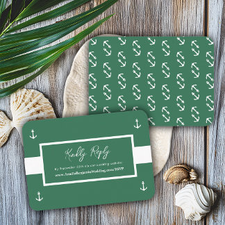 Groen Witte Nautilus Patroon Website Trouw RSVP Informatiekaartje