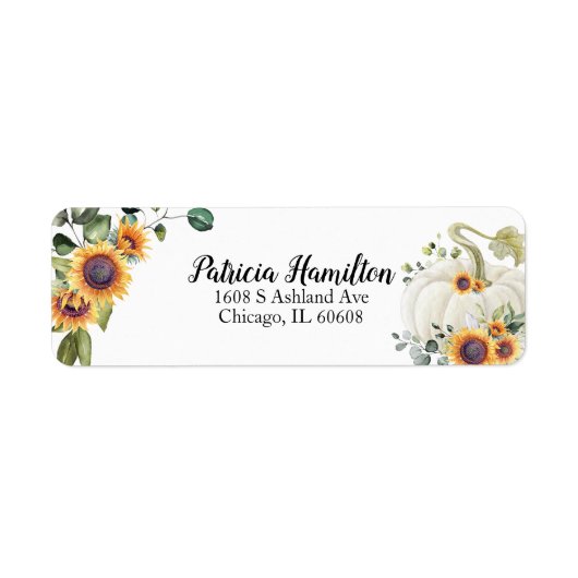 Groen-witte Pompoen Herfst Baby Shower Label (Voorkant)