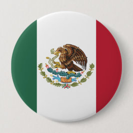 Groen Witte Rode Driekleur, Adelaar Mexico Vlag Ronde Button 4,0 Cm