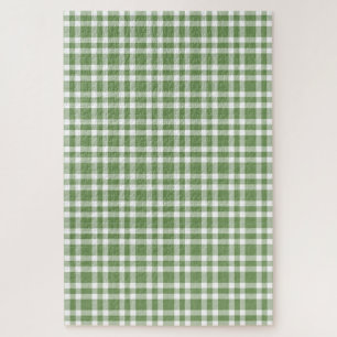 Groen Witte Ruitpatroon Legpuzzel