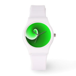 Groen Witte Spiraalgradiënt Horloge