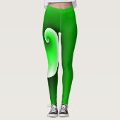 Groen Witte Spiraalgradiënt Leggings (Voorkant)