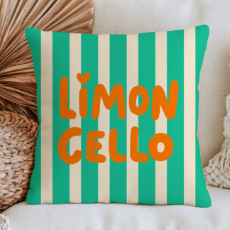 Groen&Witte Strepen LimonCello Modern Zomer Kussen