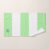 Groen & Witte Strepen Monogram Bad Handdoek (Handdoek)