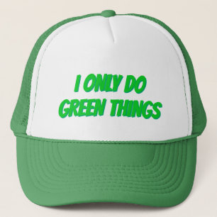 GROEN/WITTE TRUCKER HOED: "IK DOE ALLEEN GROENE DI PET