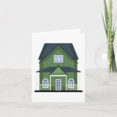 Groen Woonhuis Residentieel Gebouw Kaart (Voorkant)