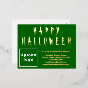 Groen Zakelijk Merk op Halloween Folie Feestdagen Briefkaart