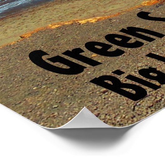 Groen zandstrand groot eiland Hawaii poster (Hoek)