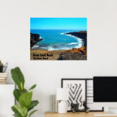 Groen zandstrand groot eiland Hawaii poster (Thuiskantoor)