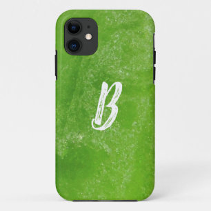 Groen Zee Glas Monogrammed Minimale Eenvoudige iPhone 11 Hoesje