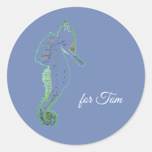 Groen Zee Paard Party Sticker