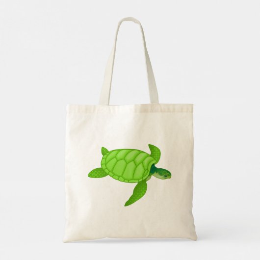 Groen Zee Schildpad Canvas tas (Achterkant)