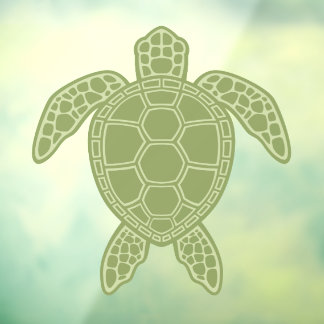 Groen Zee - Schroefontwerp Raamsticker