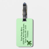 Groen Zee Turtle Animal Patroon Bagagelabel (Achterkant verticaal)
