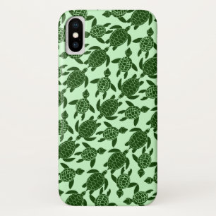 Groen Zee Turtle Animal Patroon iPhone X Hoesje