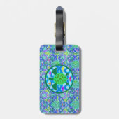 Groen Zee Turtle Bagagelabel (Achterkant verticaal)